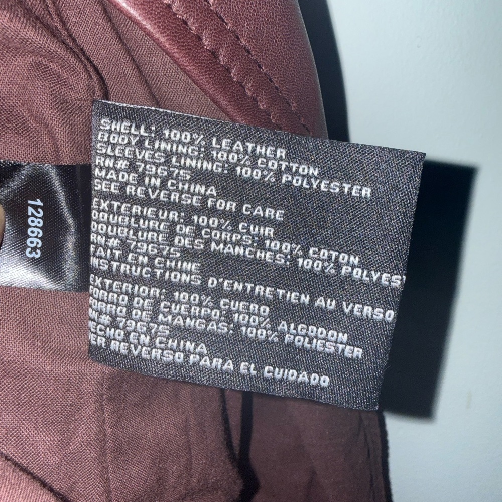 Michael Kors Deep Burgundy Leather Jacket - Picture 6 of 7